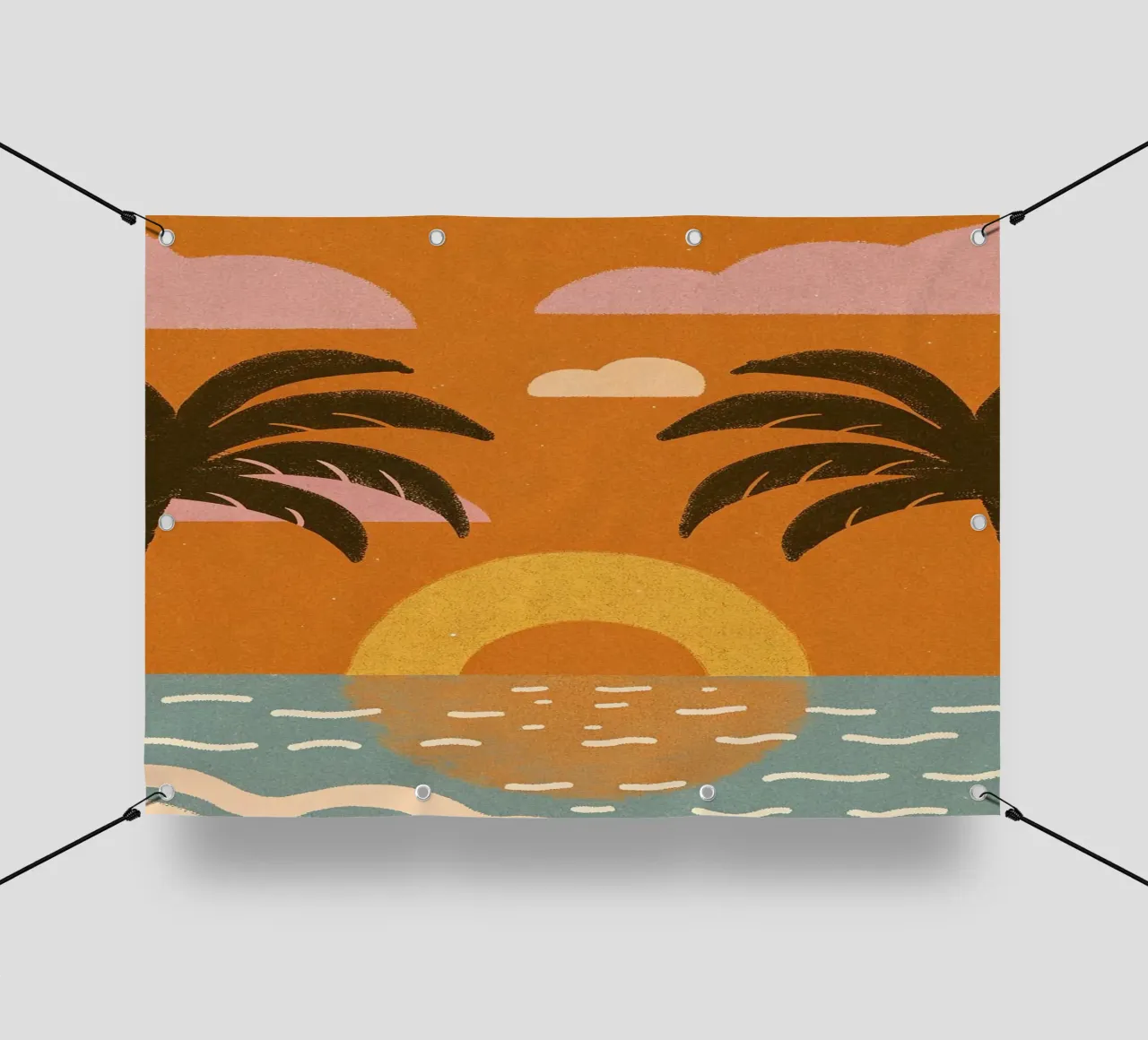 palm and sunset telo in pvc da morgal