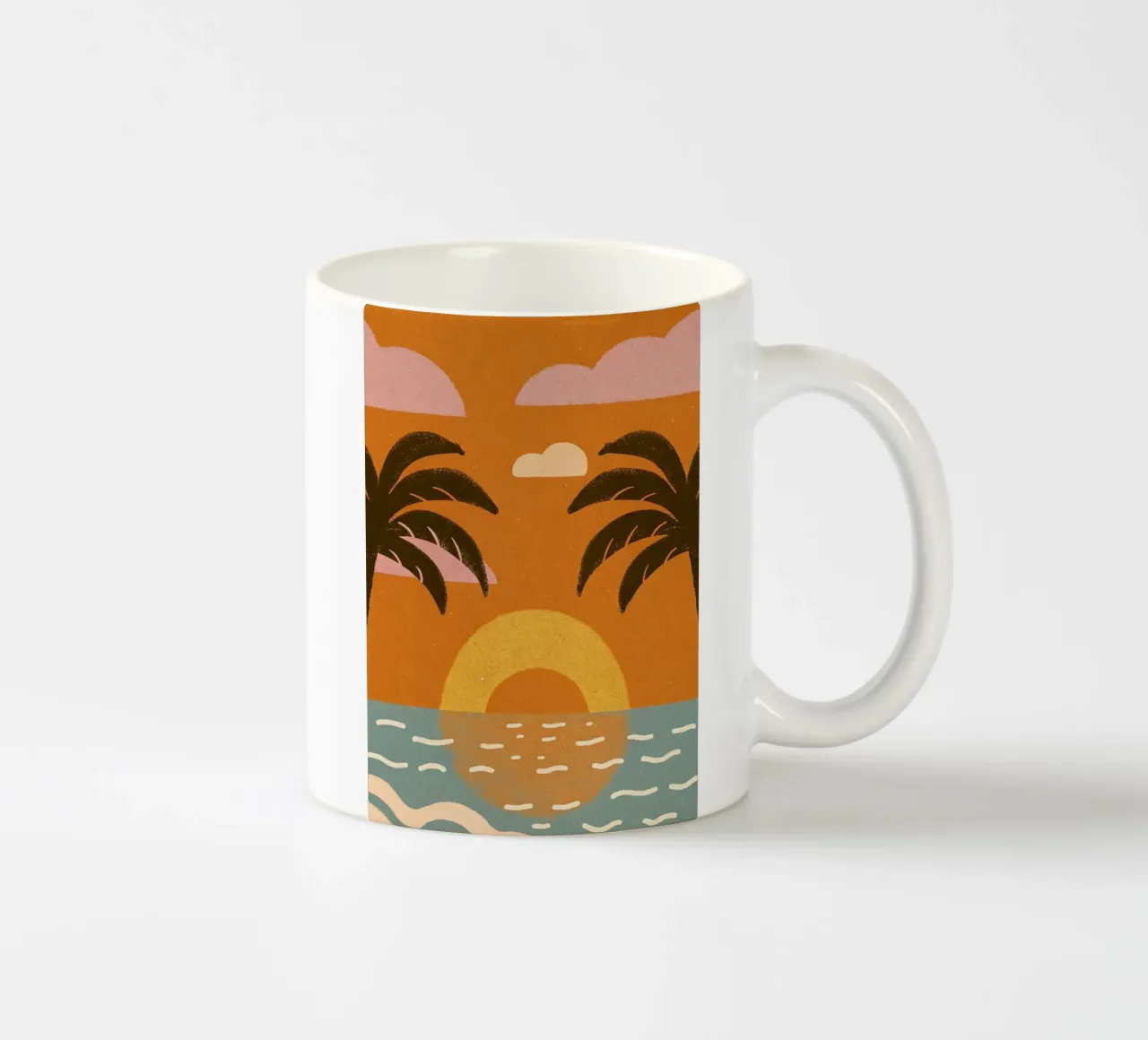 palm and sunset tazza in ceramica da morgal