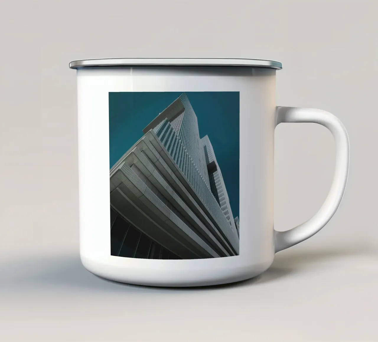 striped sky building tazza in smalto da morgal