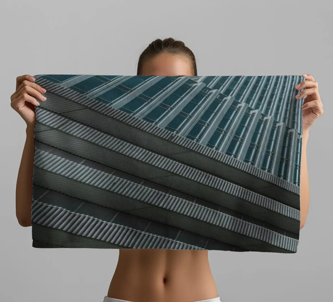 striped sky building asciugamano da bagno da morgal