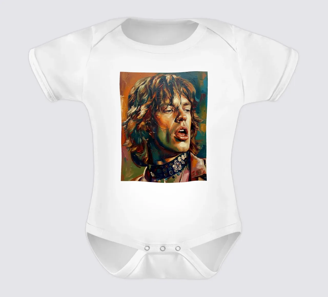 Mick Jagger abstracte kunst babyrompertje korte mouwen van Lembayung art