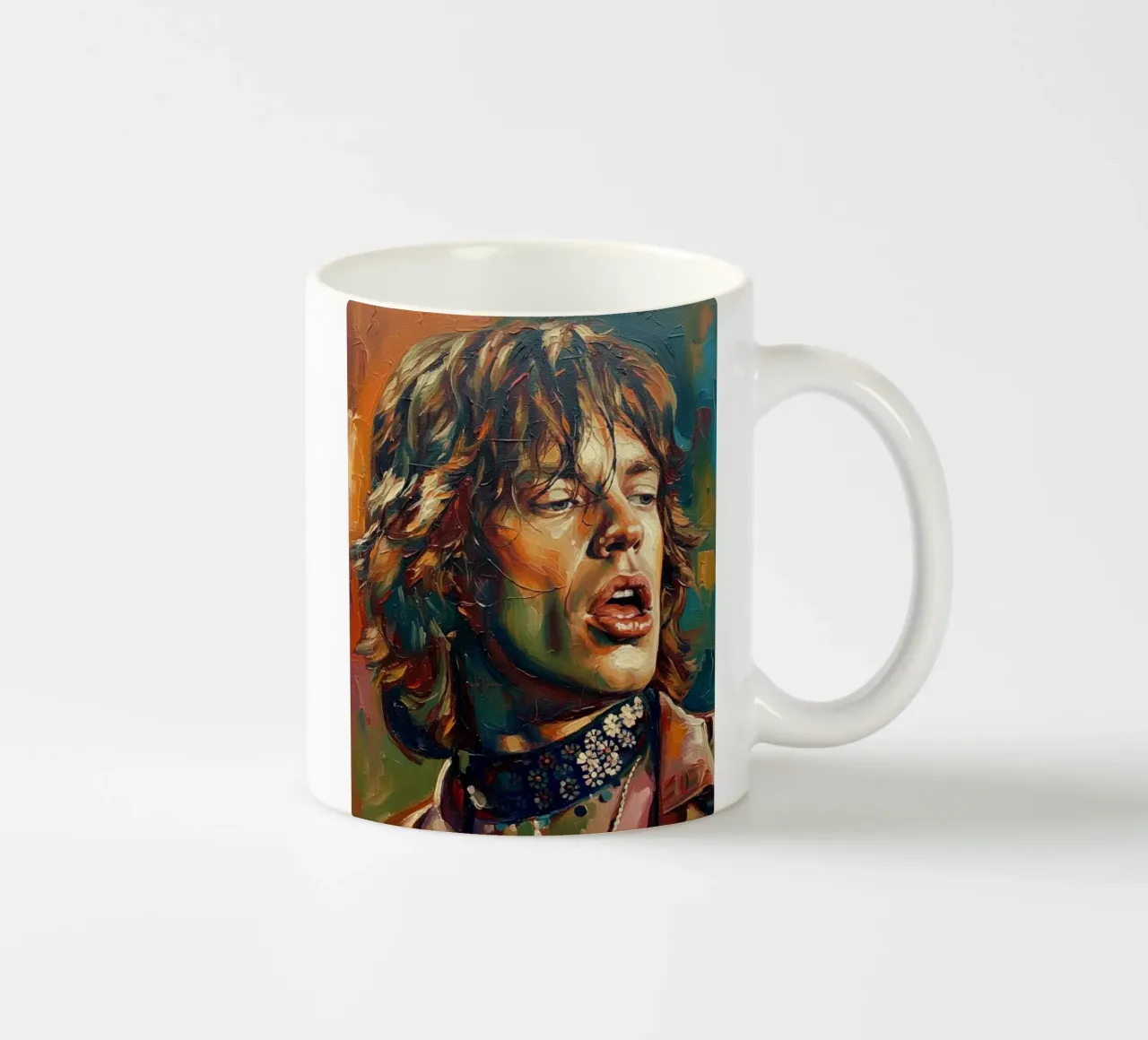 Mick Jagger abstracte kunst keramische mok van Lembayung art