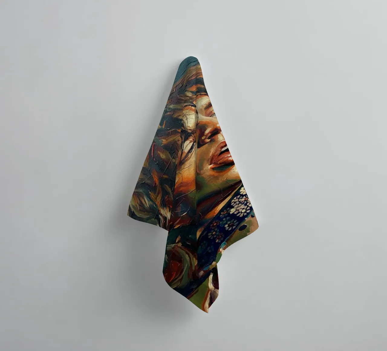 Mick Jagger abstract art towel by Lembayung art