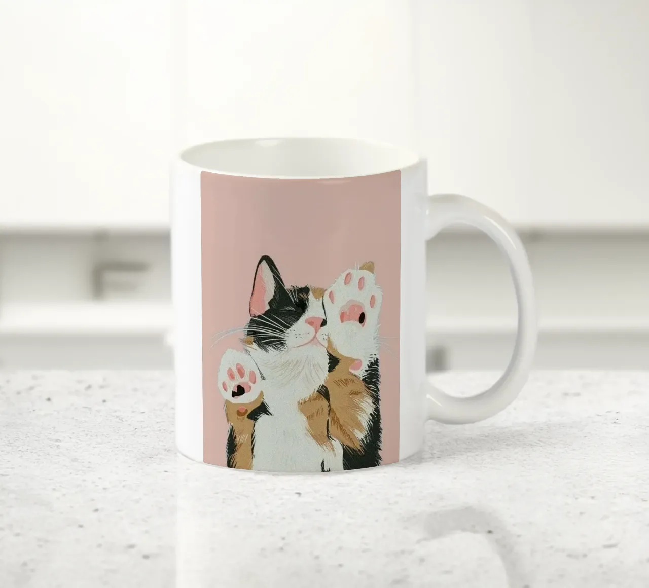 cat in pink tone tazza in ceramica da morgal