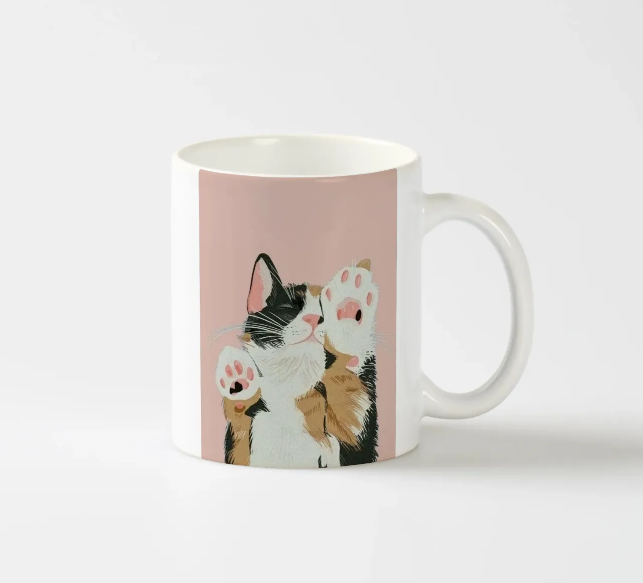 cat in pink tone tazza in ceramica da morgal