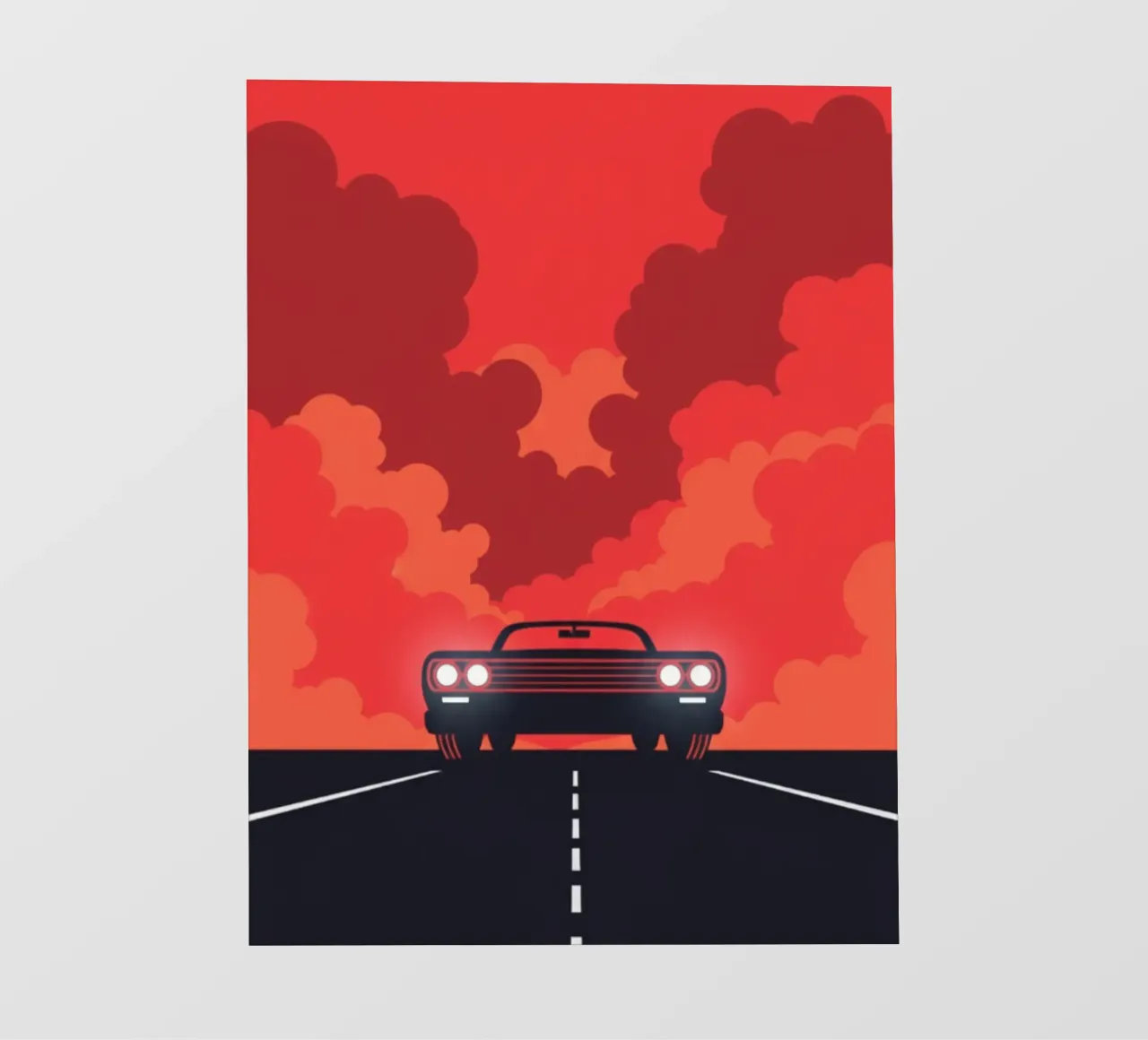 car in red cloudy telo in pvc da morgal