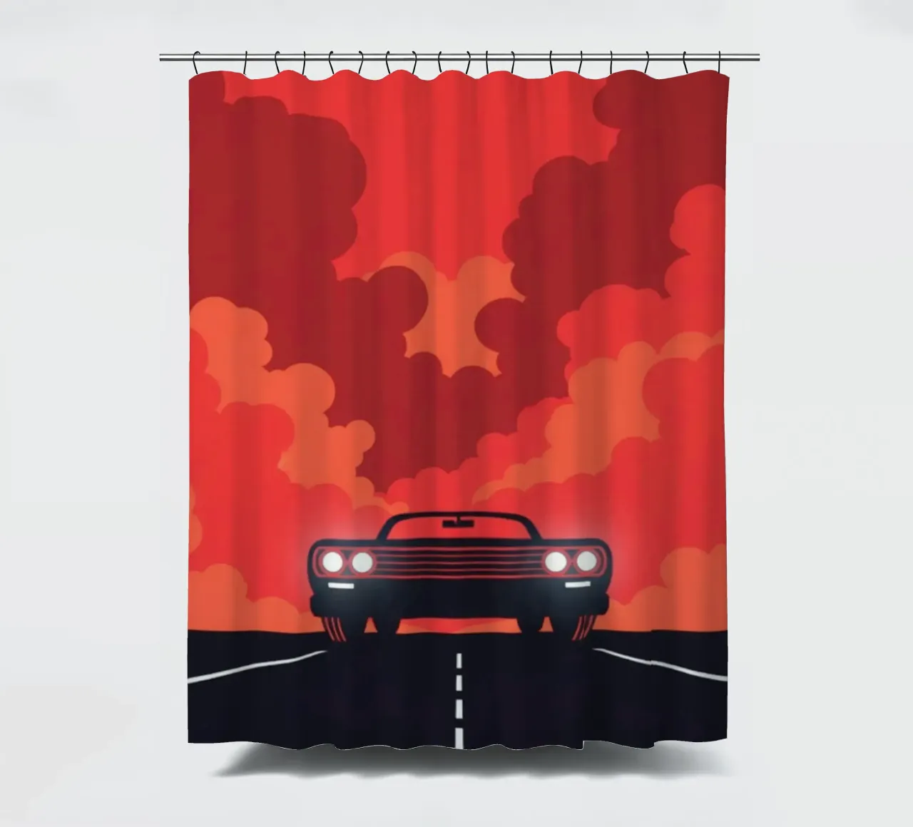 car in red cloudy tenda da doccia da morgal