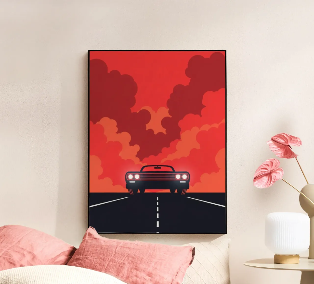 car in red cloudy plexiglass da morgal