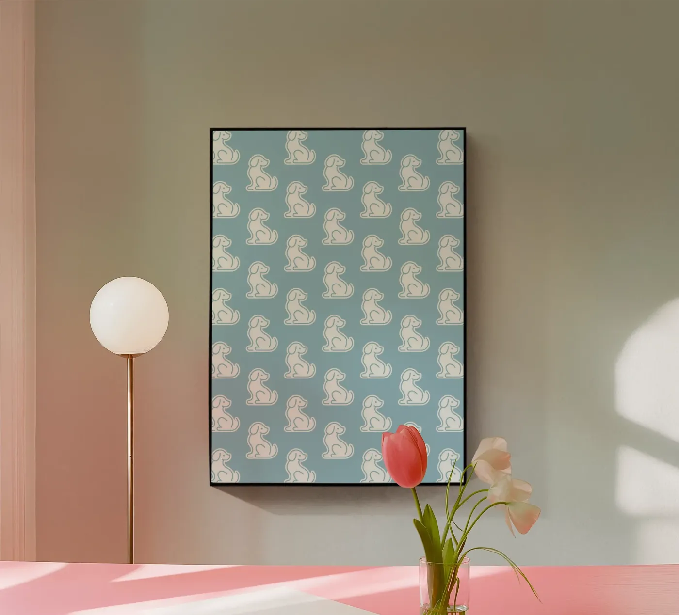 Dog Blue Pattern #1 acryl van kathrinmay