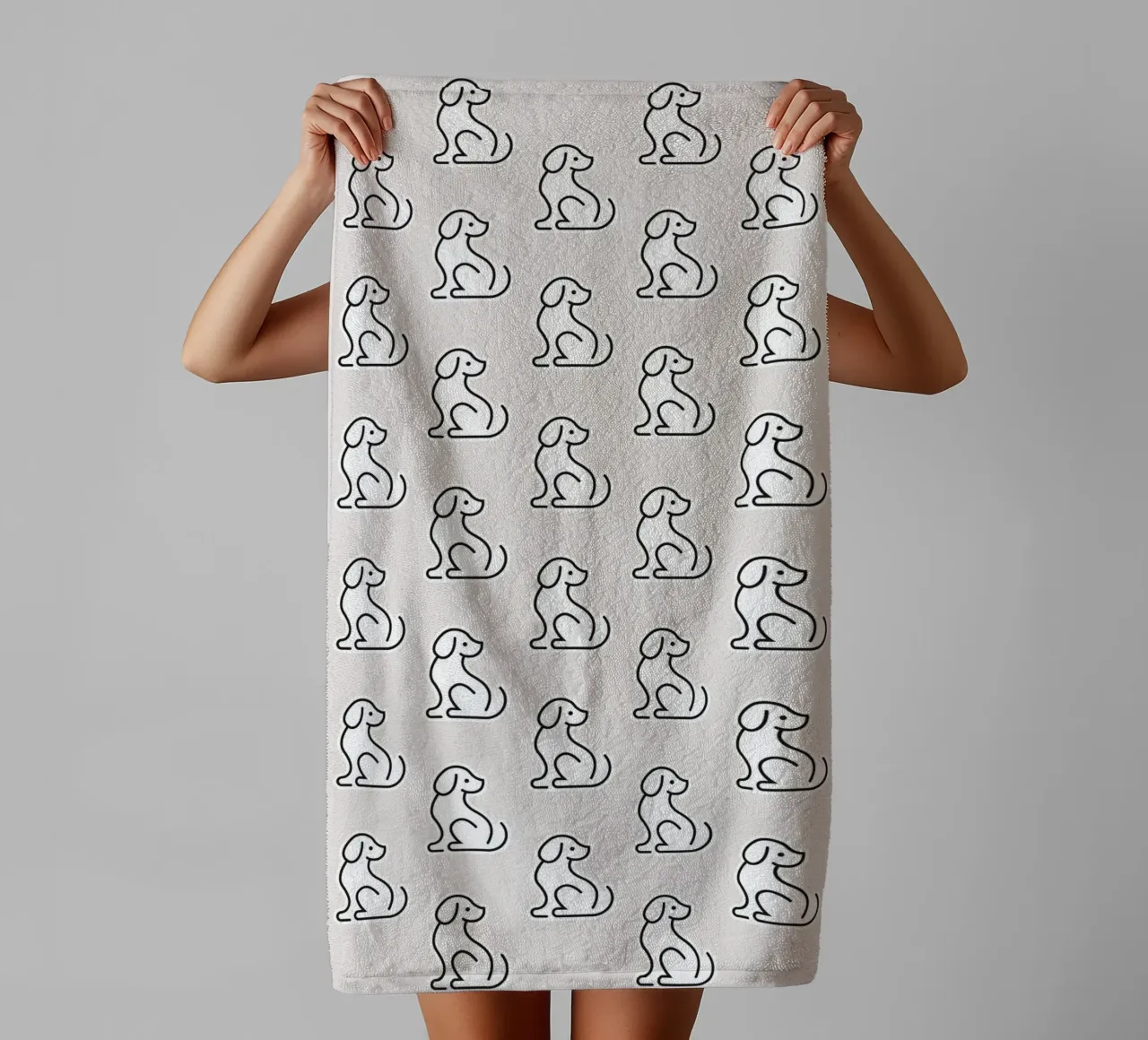 Dog Grey Pattern #1 asciugamano da bagno da kathrinmay