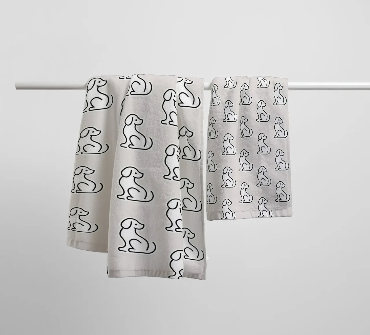 Dog Grey Pattern #1 asciugamano da bagno da kathrinmay