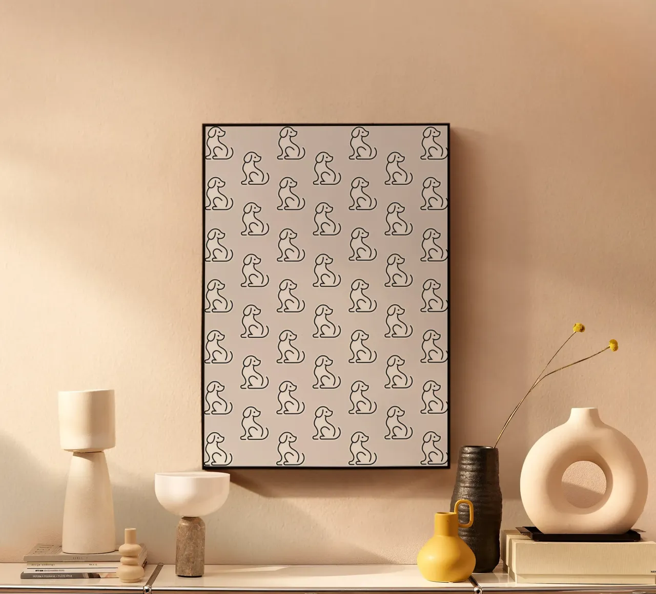 Dog Grey Pattern #1 alluminio dibond da kathrinmay