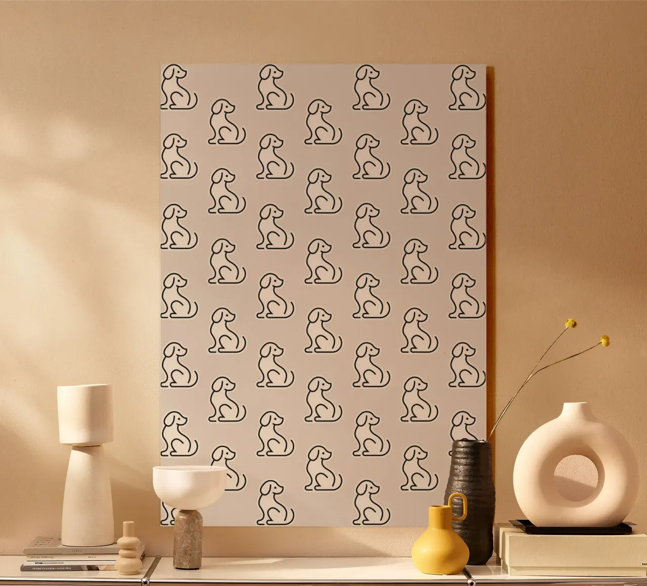 Dog Grey Pattern #1 alluminio dibond da kathrinmay