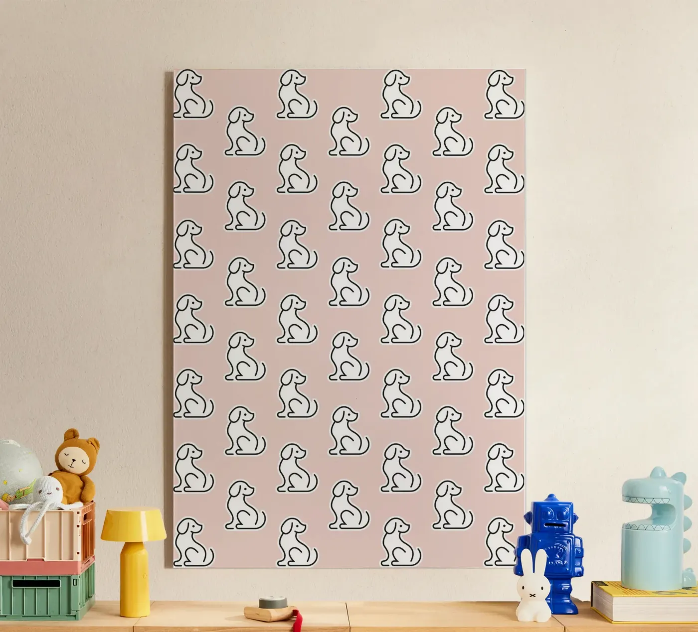 Dog Peachy Pattern #1 acryl van kathrinmay