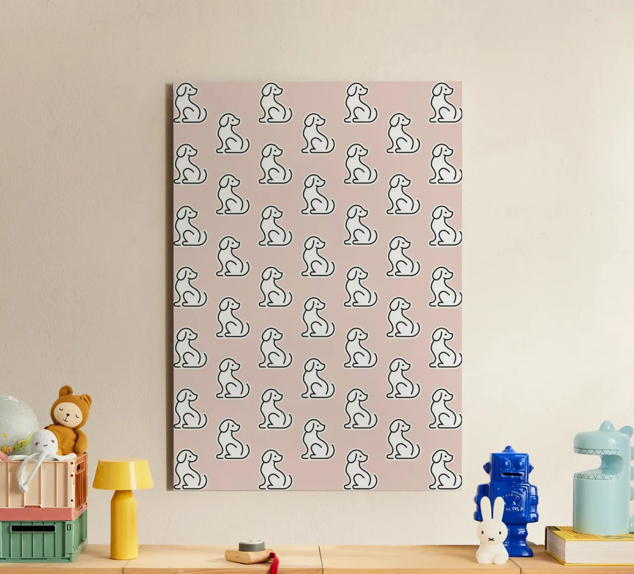 Dog Peachy Pattern #1 alluminio dibond da kathrinmay