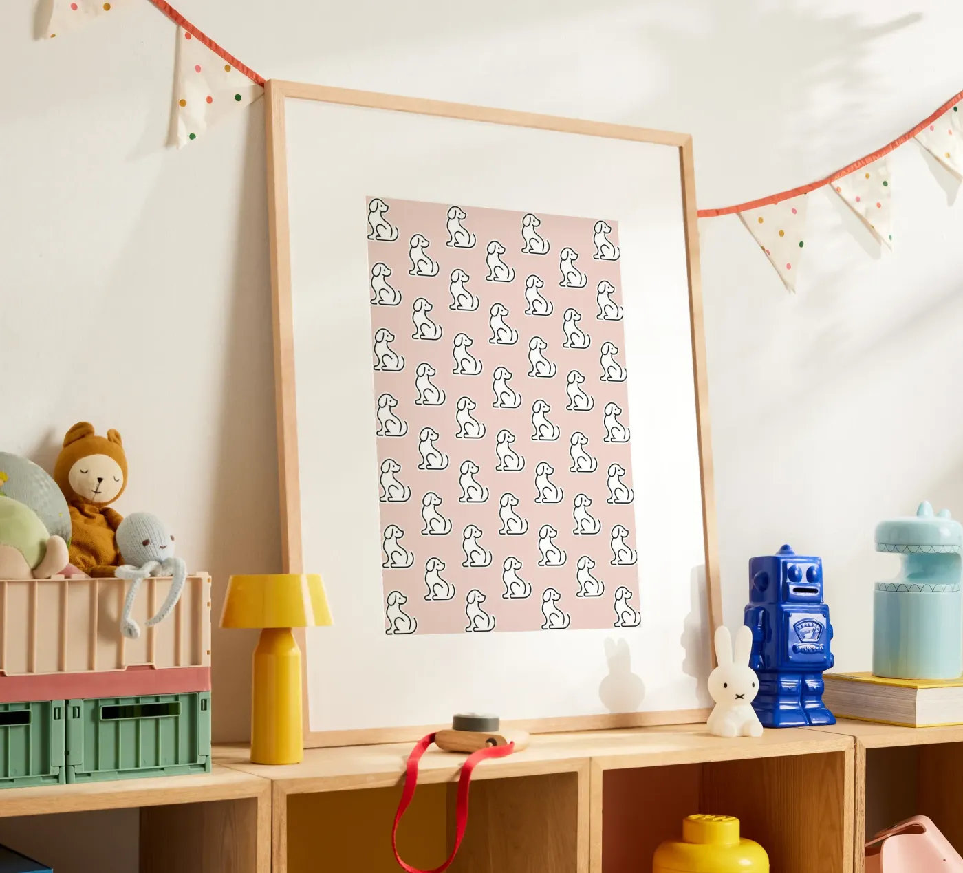 Dog Peachy Pattern #1 poster by kathrinmay