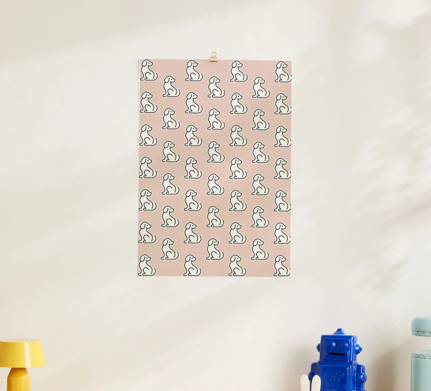 Dog Peachy Pattern #1 poster by kathrinmay