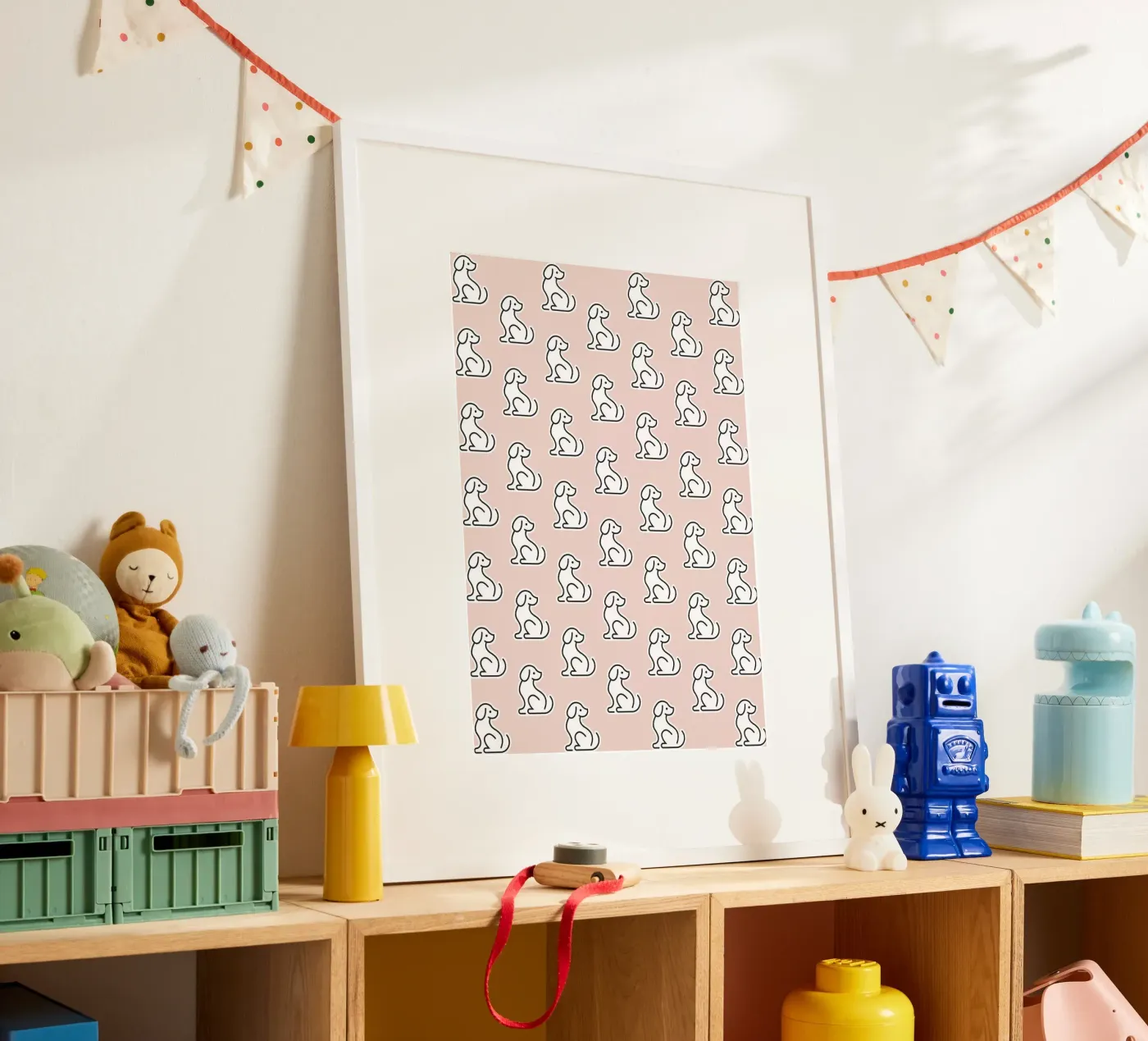 Dog Peachy Pattern #1 poster by kathrinmay