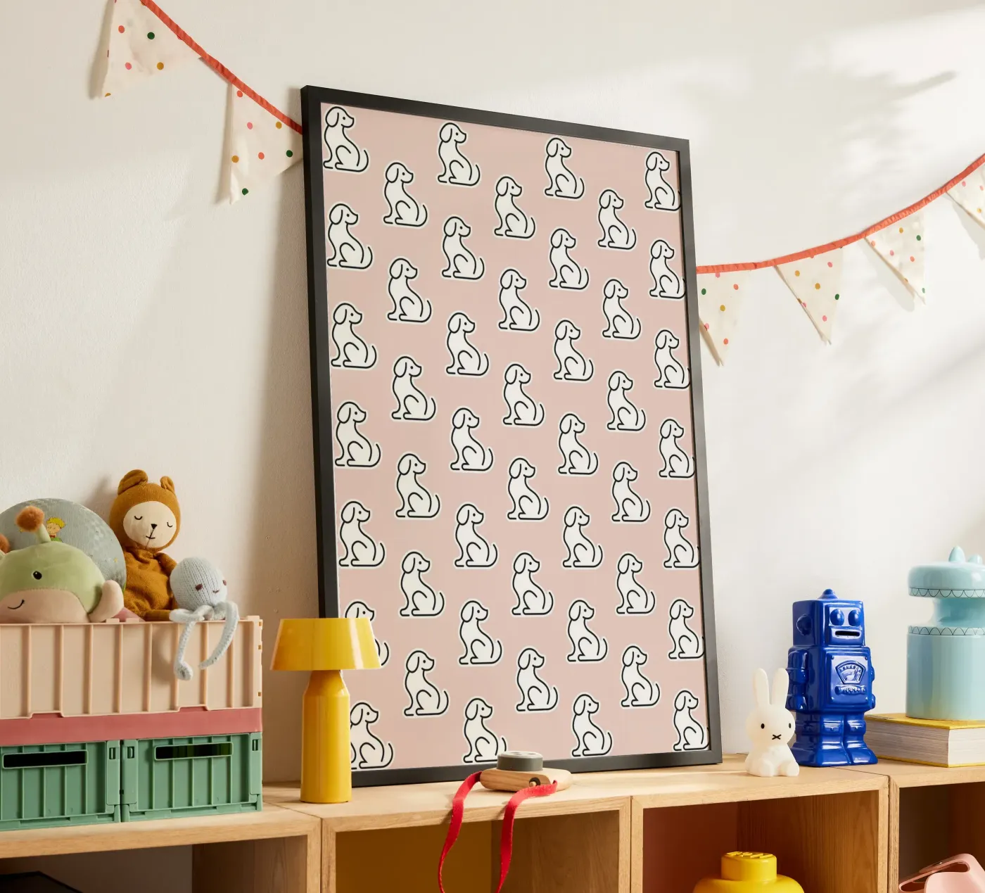 Dog Peachy Pattern #1 poster by kathrinmay