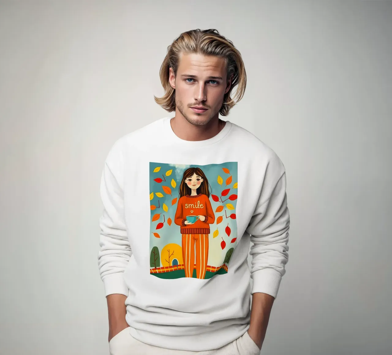 Ragazza d'autunno felpa da ARTOMATIC