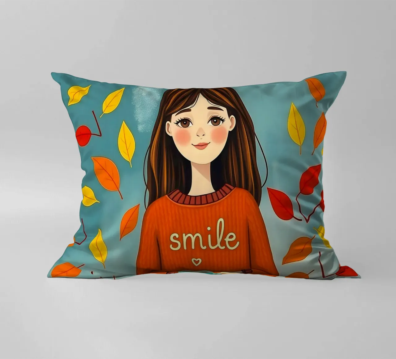 Ragazza d'autunno cuscino da ARTOMATIC