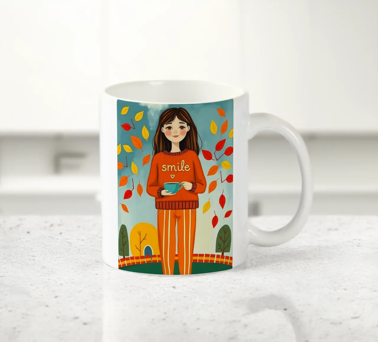 Ragazza d'autunno tazza in ceramica da ARTOMATIC