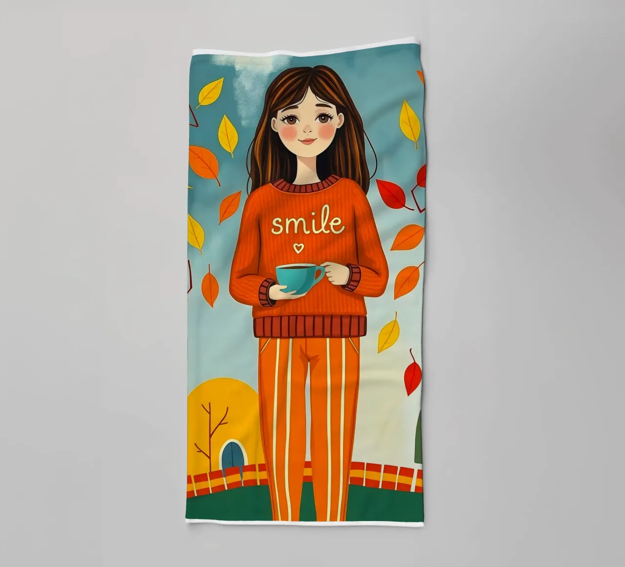 Ragazza d'autunno asciugamano da bagno da ARTOMATIC