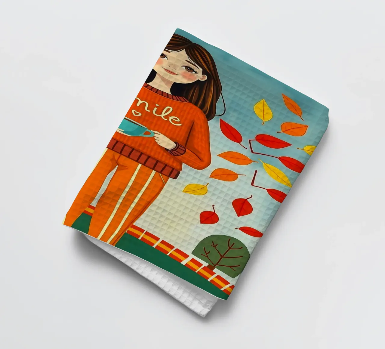 Ragazza d'autunno canovaccio da cucina da ARTOMATIC