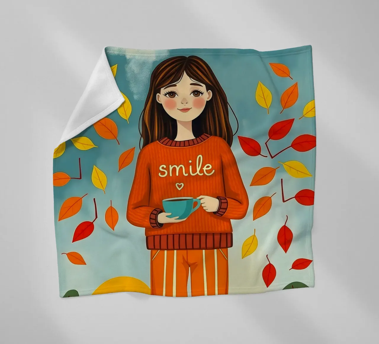 Ragazza d'autunno coperta in pile da ARTOMATIC