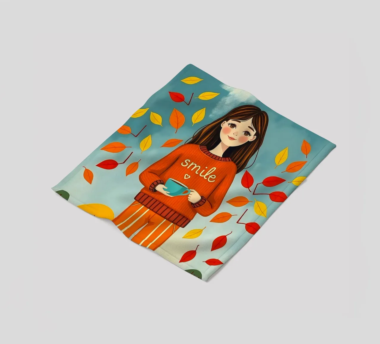 Ragazza d'autunno coperta in pile da ARTOMATIC