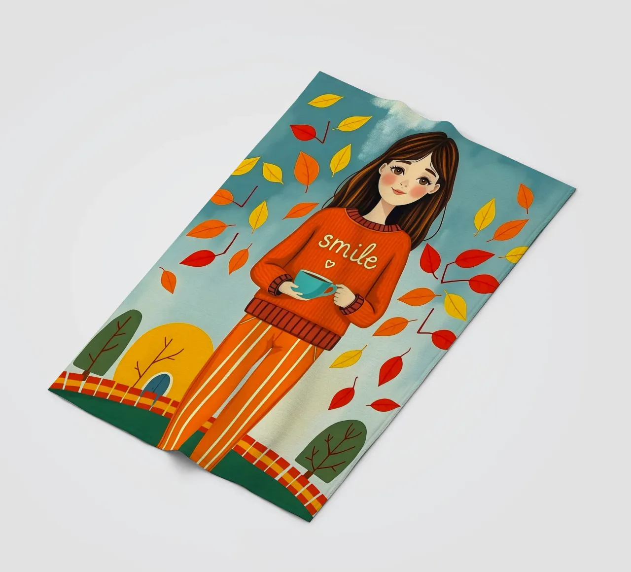 Ragazza d'autunno coperta in pile da ARTOMATIC