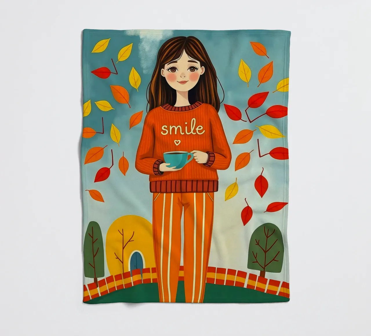 Ragazza d'autunno coperta in pile da ARTOMATIC