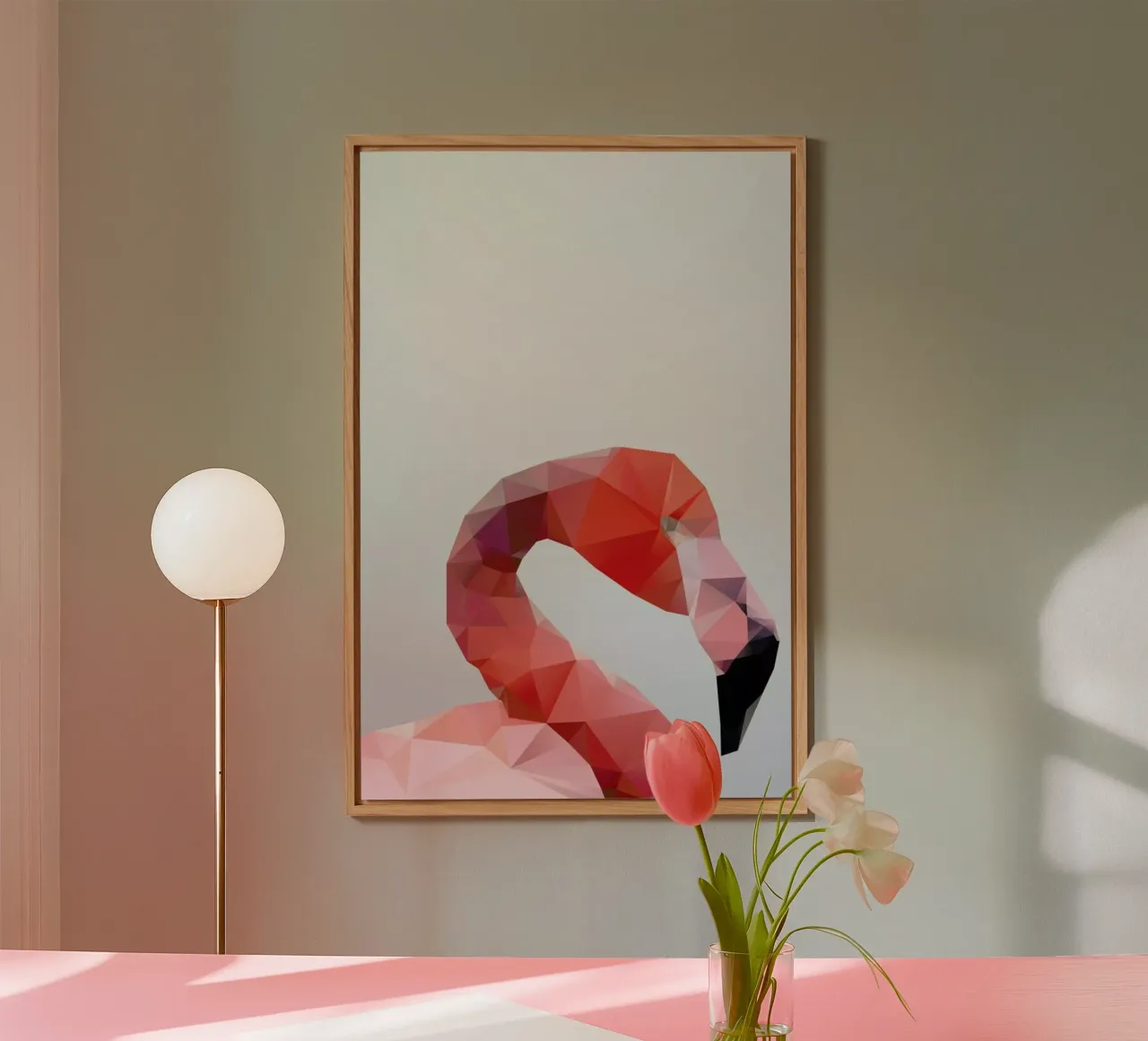 Geo Flamingo alluminio dibond da Three Of The Possessed