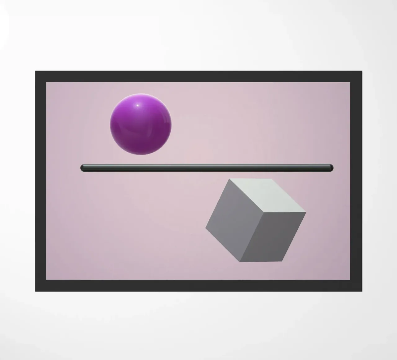 Sfera e cubo in equilibrio zerbino da BenCoStyle