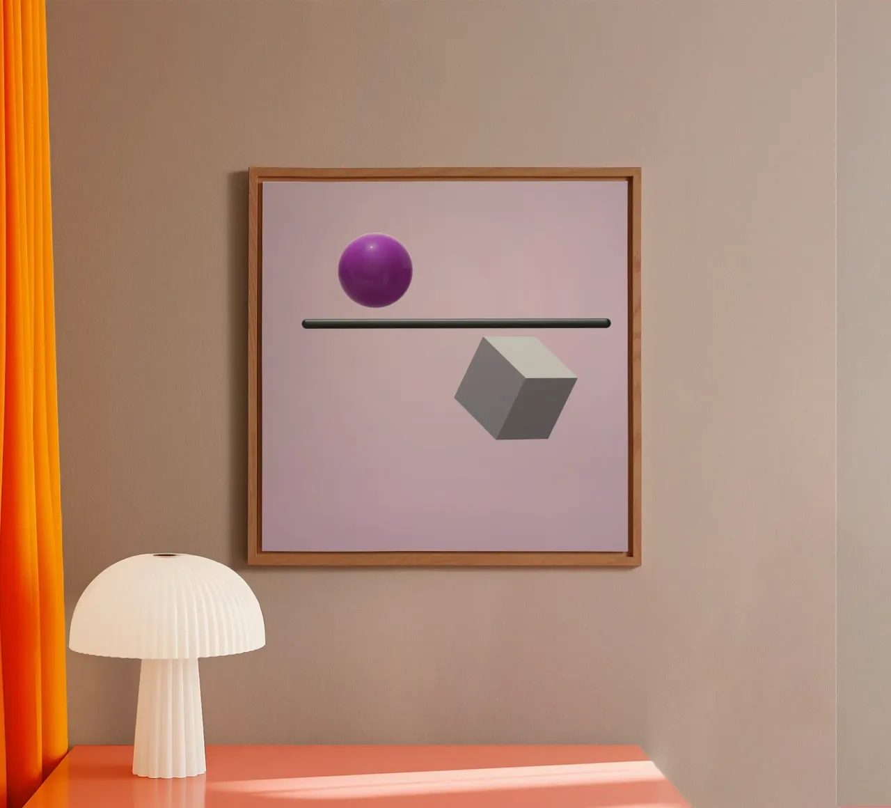 Sfera e cubo in equilibrio alluminio dibond da BenCoStyle
