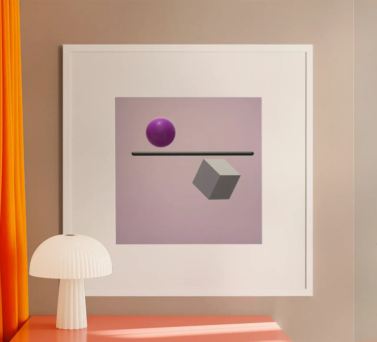Sphere and cube in balance hahnemühle by BenCoStyle