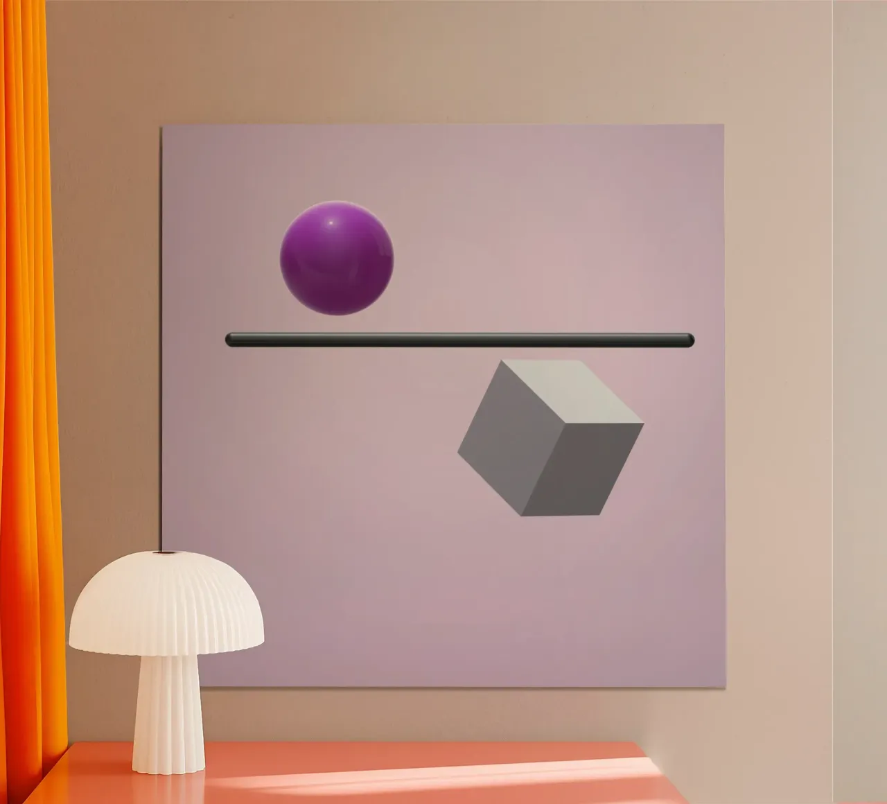 Sphere and cube in balance hahnemühle by BenCoStyle