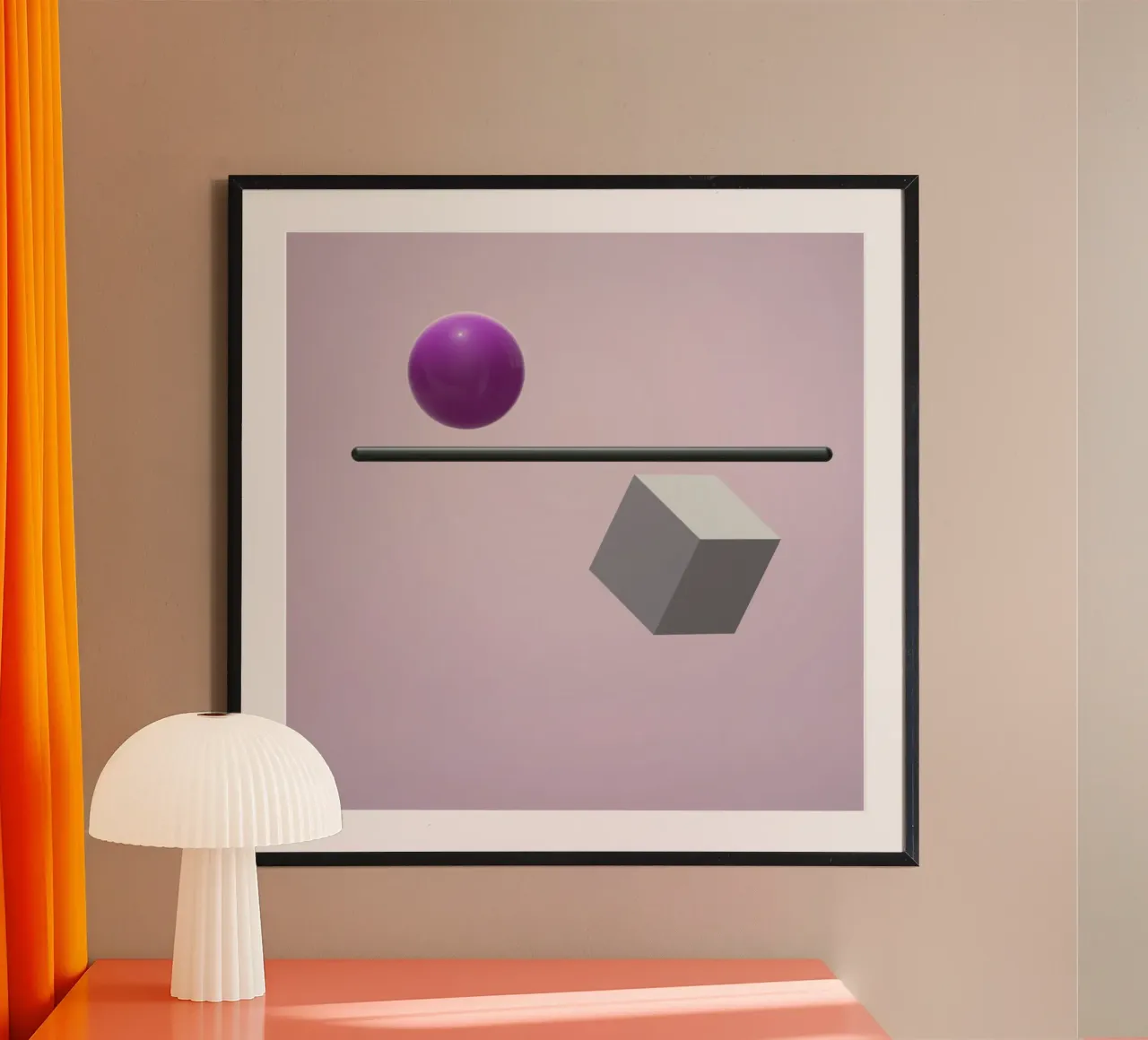 Sphere and cube in balance hahnemühle by BenCoStyle