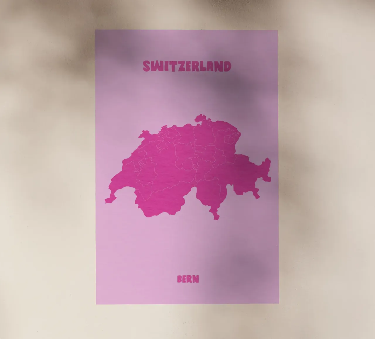 Switzerland Bern Map pellicola backlit da Attaboy Dsgn