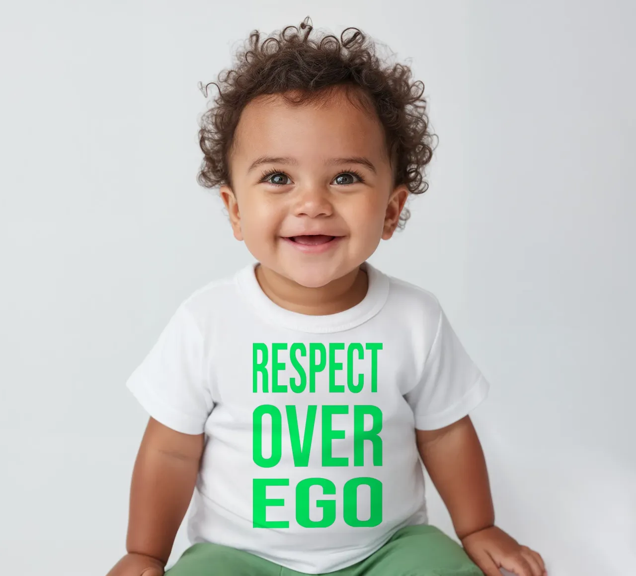 OVER series- bold letters, brave values (5 colors) maglietta neonato da FRICKE DESIGN