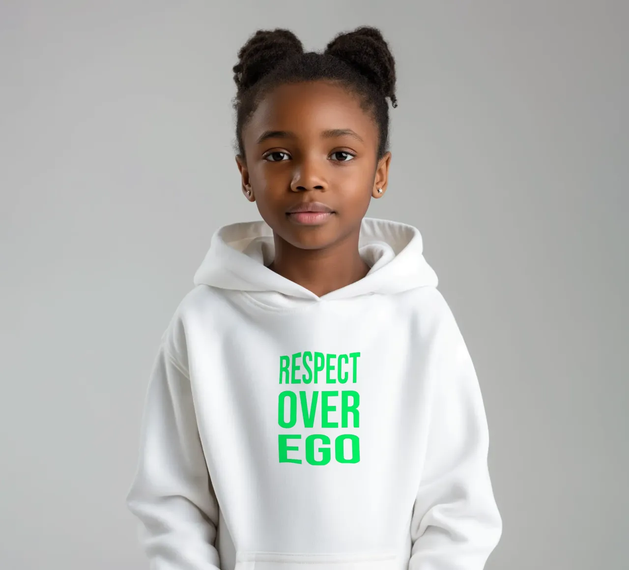 OVER series- bold letters, brave values (5 colors) felpa bambino con cappuccio da FRICKE DESIGN