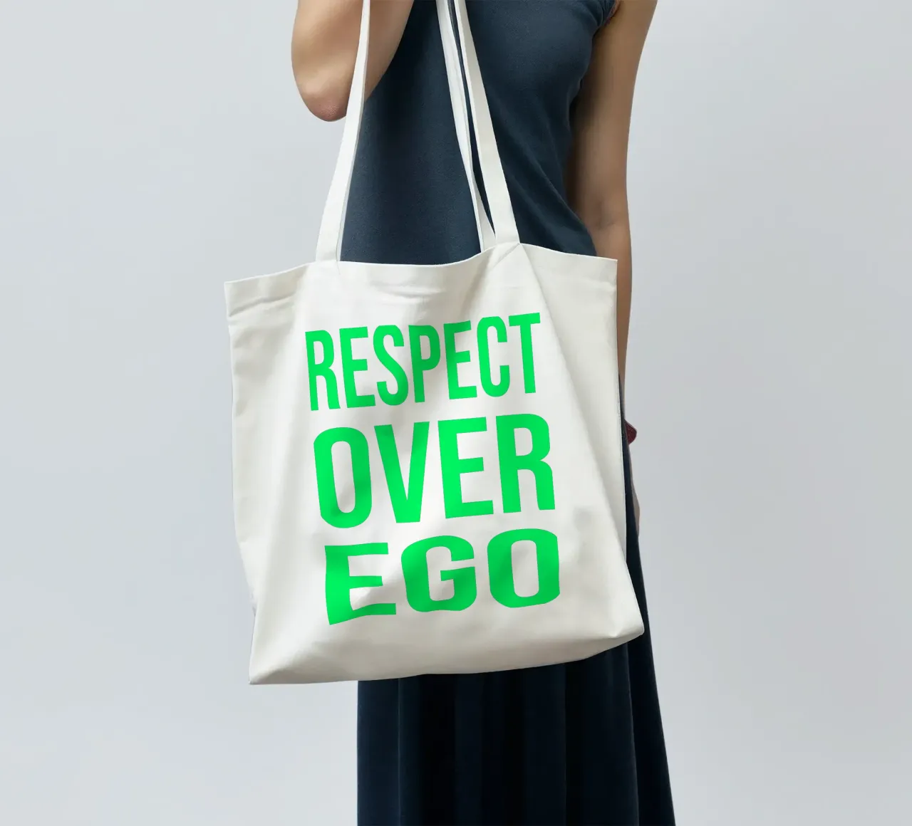 OVER series- bold letters, brave values (5 colors) borsa in juta da FRICKE DESIGN