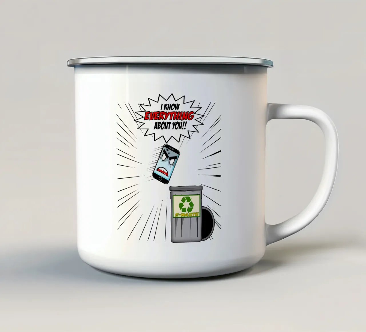 Telefono divertente Sarcasmo Umorismo Tech Geek Design tazza in smalto da sillyindustries