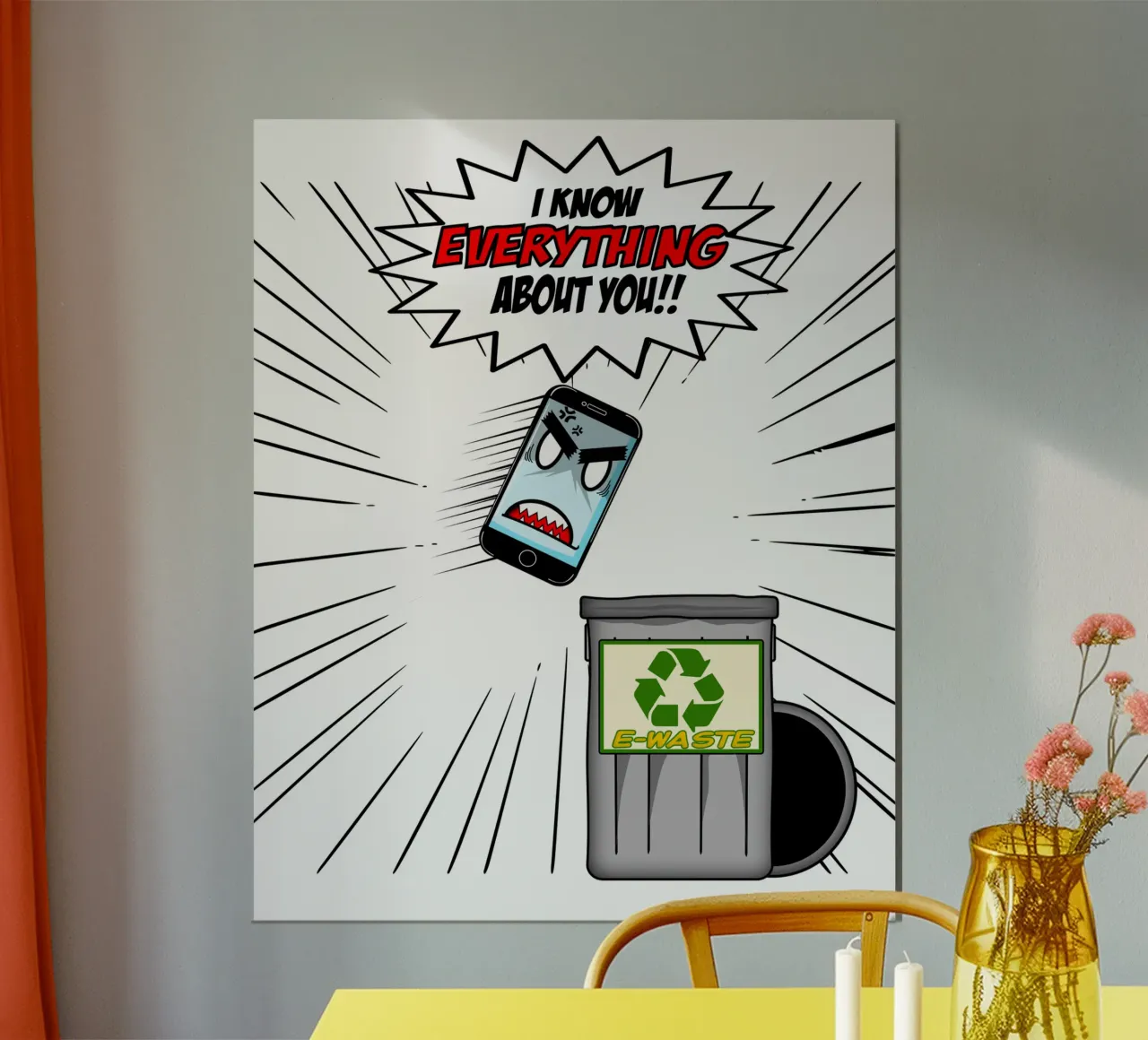 Lustige Telefon Sarkasmus Humor Tech Geek Design Poster mit Holzrahmen von sillyindustries