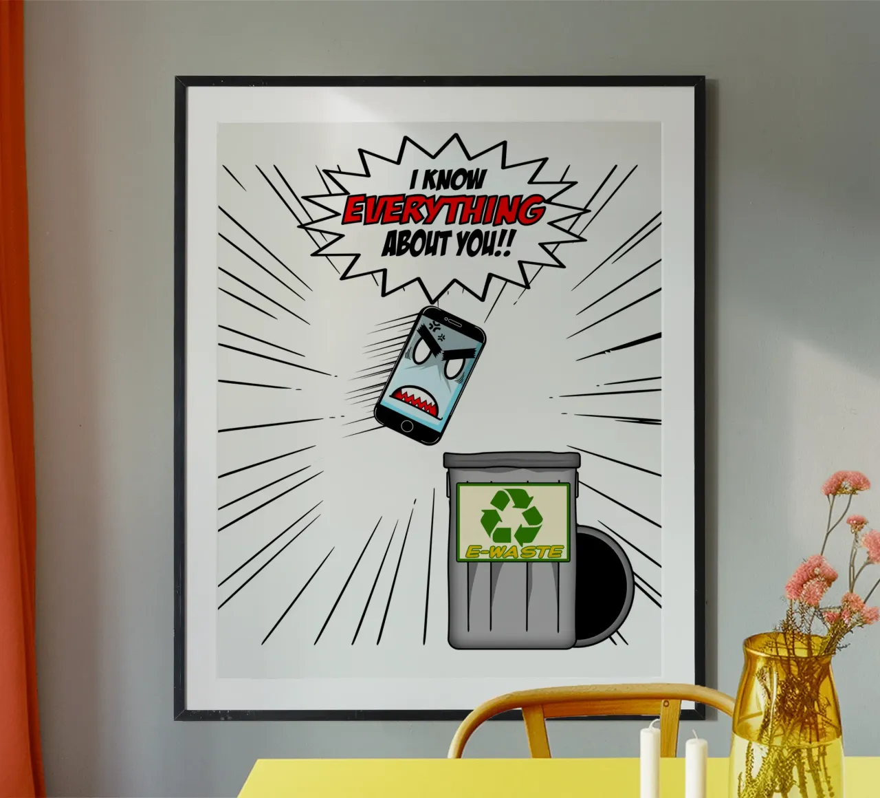 Lustige Telefon Sarkasmus Humor Tech Geek Design Poster mit Holzrahmen von sillyindustries