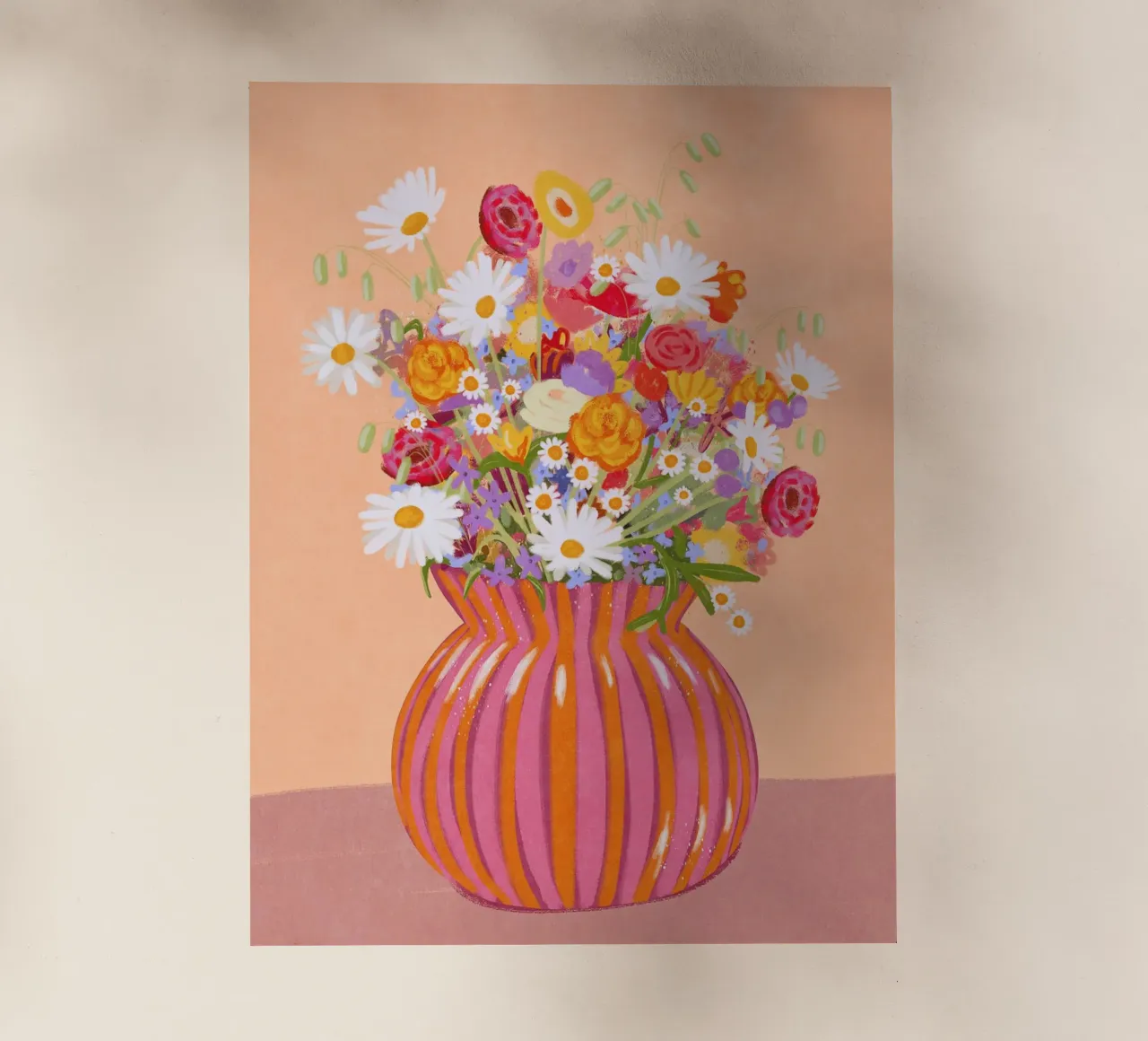 Fiori in vaso a strisce pellicola backlit da Illustration Raissa Oltmanns