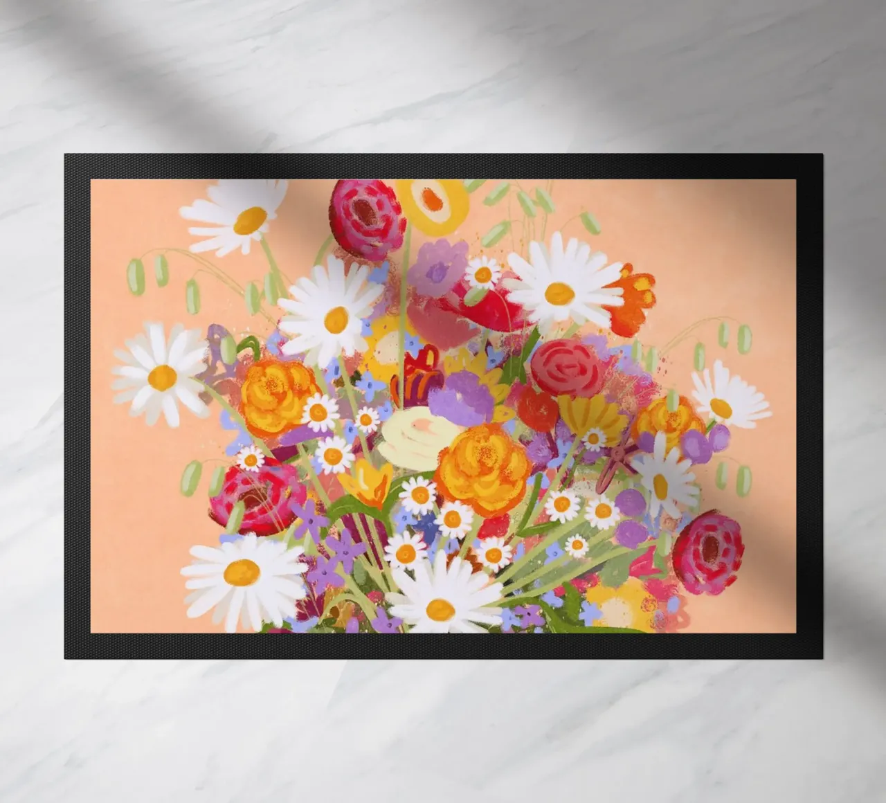 Fiori in vaso a strisce zerbino da Illustration Raissa Oltmanns