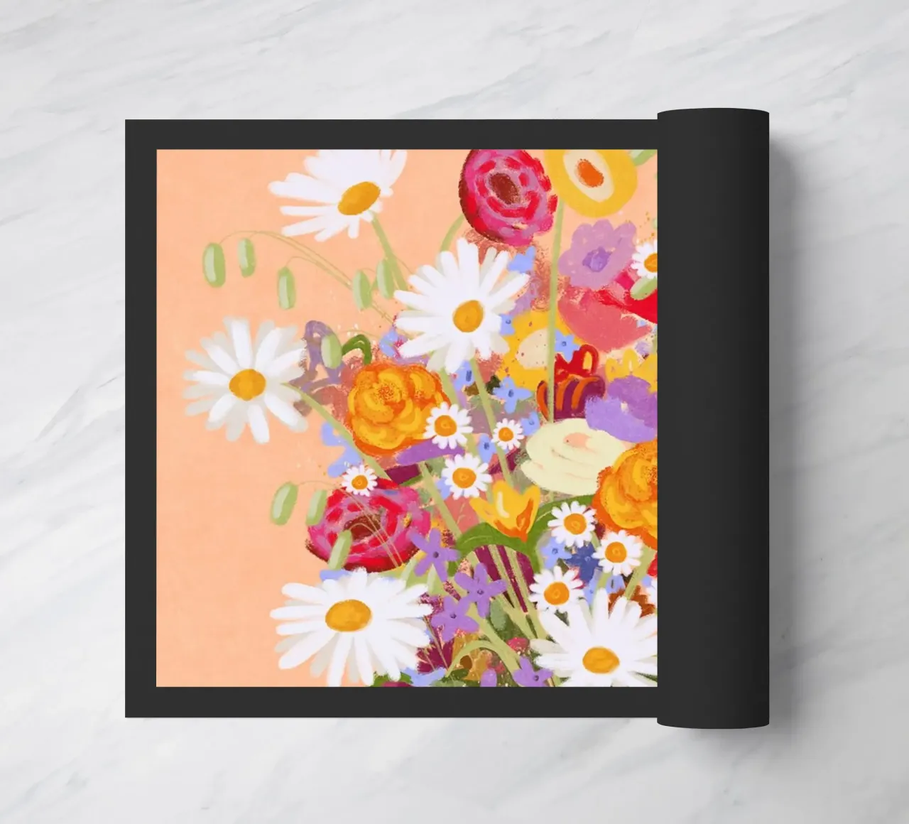 Fiori in vaso a strisce zerbino da Illustration Raissa Oltmanns