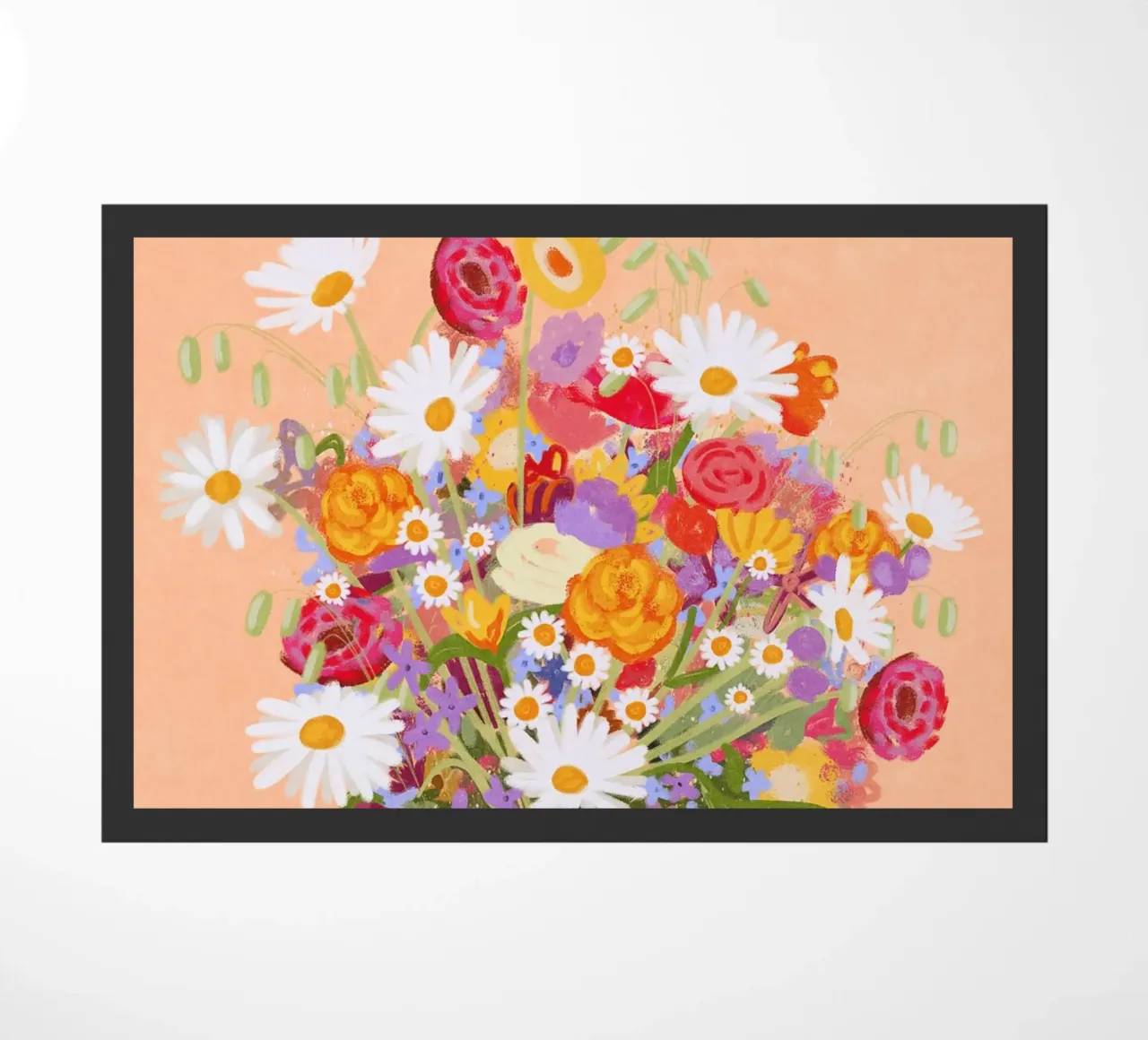 Fiori in vaso a strisce zerbino da Illustration Raissa Oltmanns