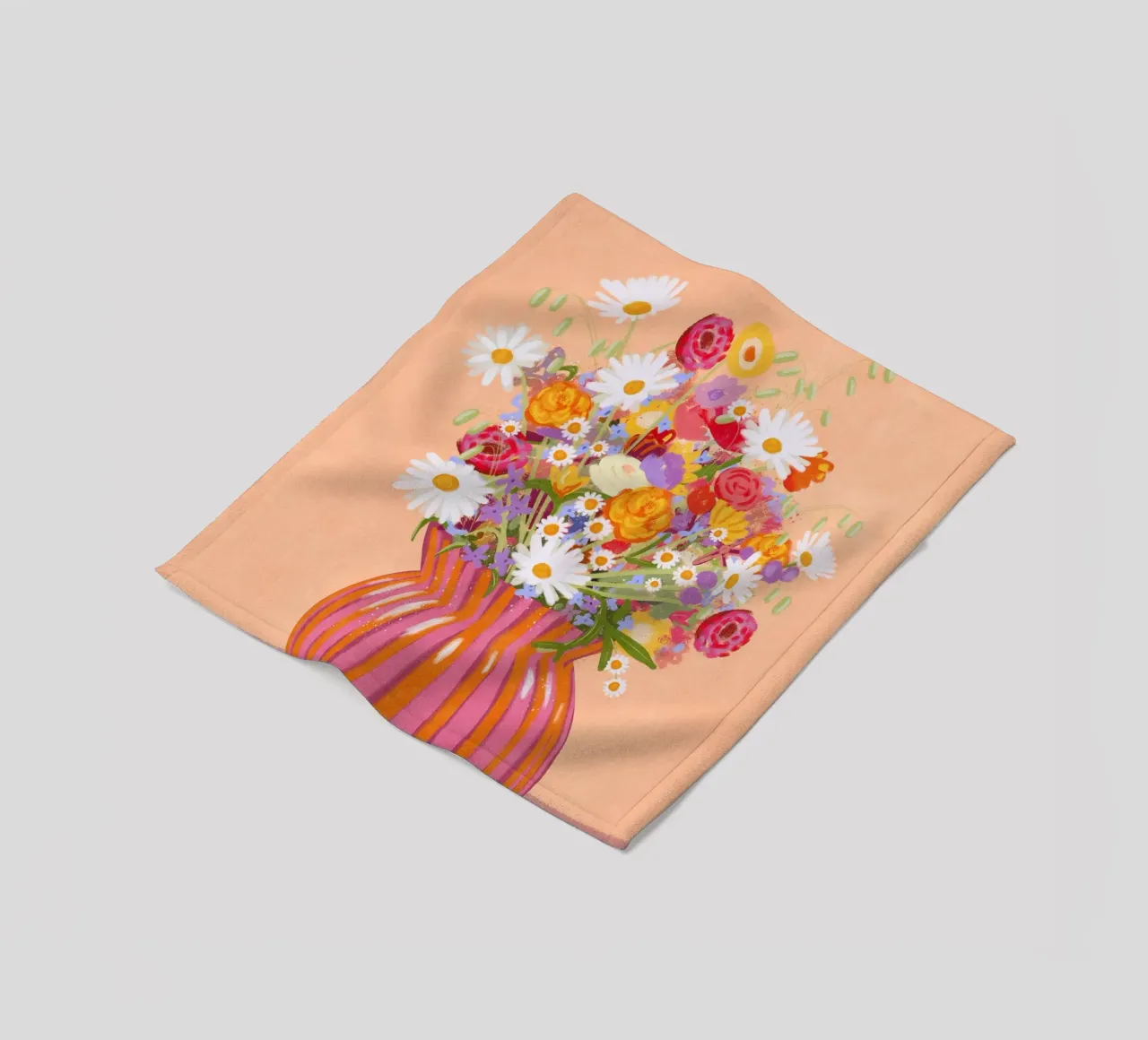 Fiori in vaso a strisce coperta in pile da Illustration Raissa Oltmanns